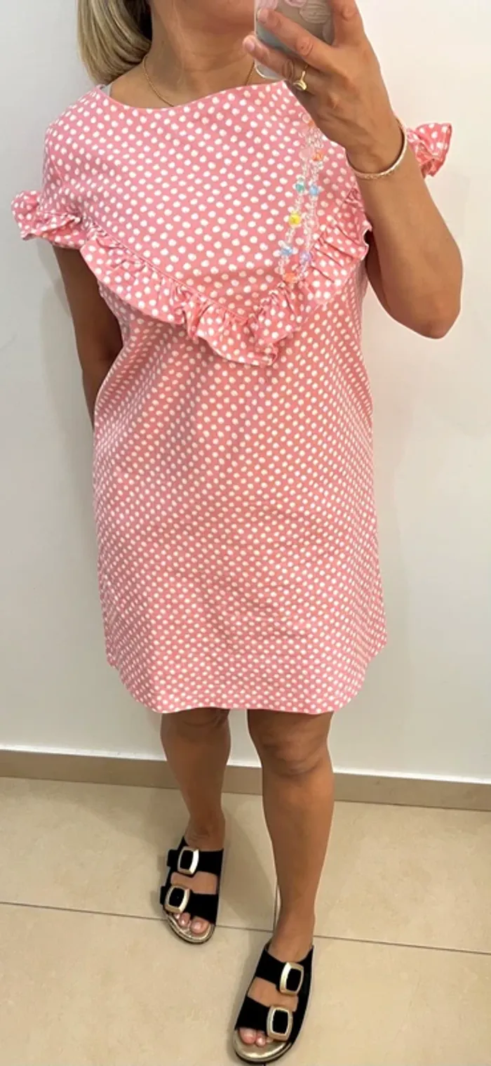 Robe droite imprimée pois Taille M
