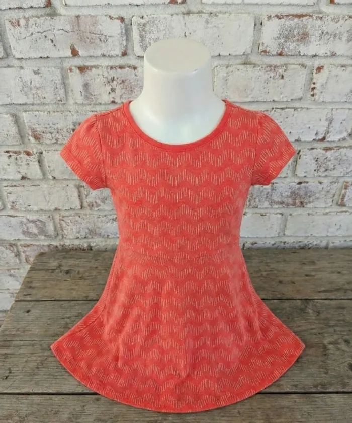 Robe Kiabi Fille - 5 ans (108-113 cm) - Corail Motifs Zig-Zag