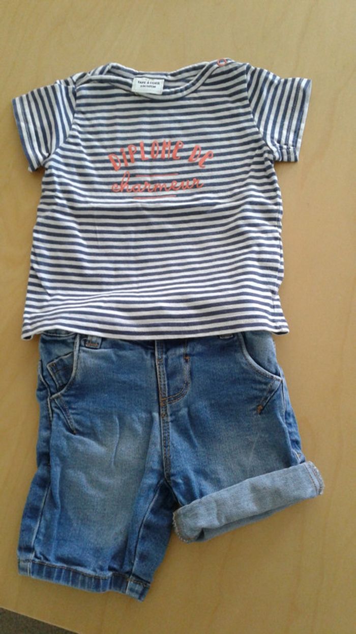 Ensemble garçon short + tee-shirt - photo numéro 2