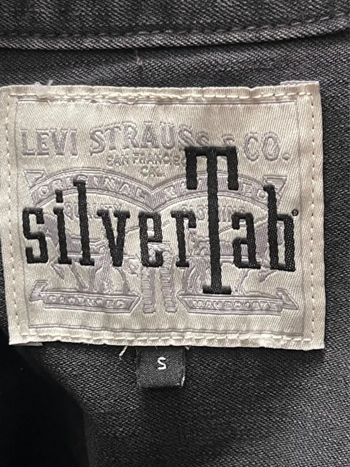 Chemise ou surchemise Levi’s taille S coupe ample oversized en jean gris / noir bleached délavé - photo numéro 4