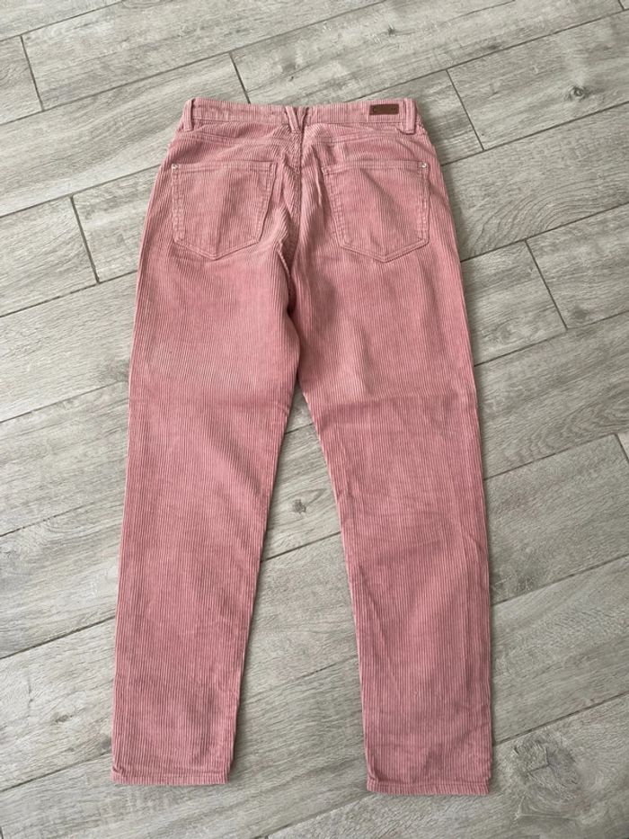 Pantalon en velours côtelé rose Camaïeu - T34 - photo numéro 3