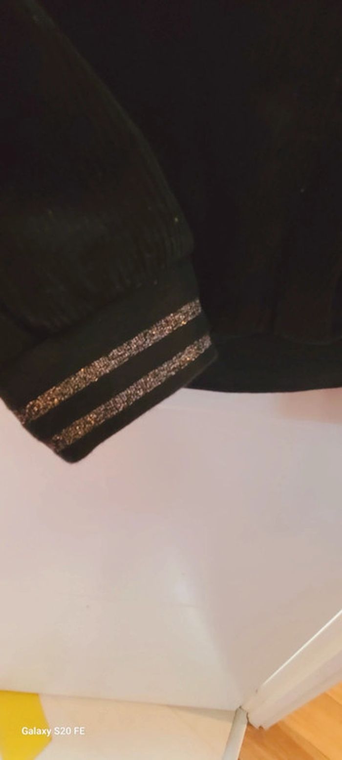 Superbe Teddy en velours noir neuf avec étiquette marque créateur C'est beau la vie taille 44/46 - photo numéro 7