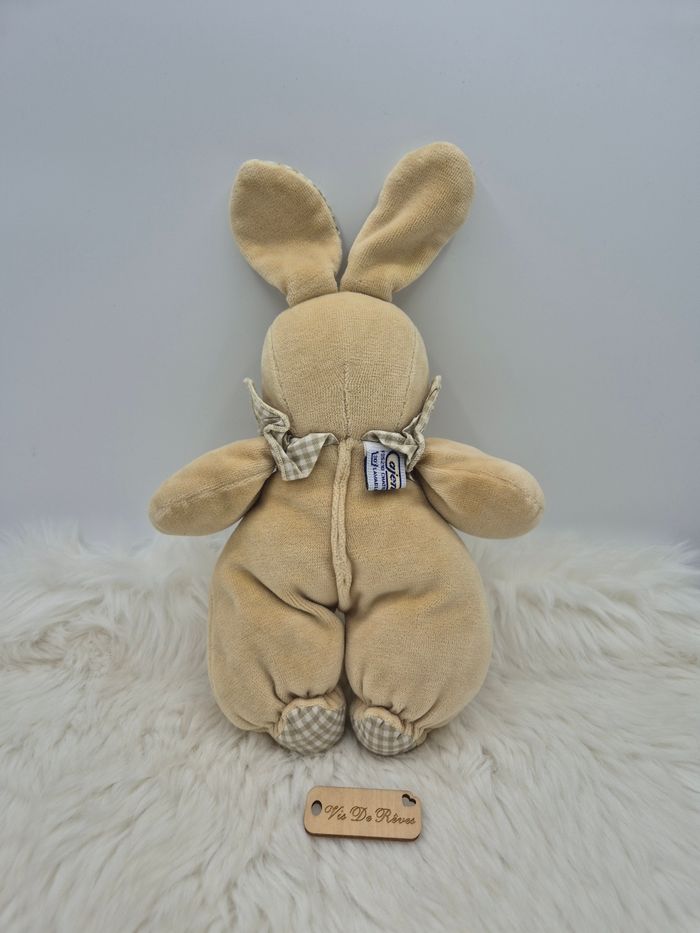 Doudou peluche Beige Vichy Ajena Vintage - photo numéro 3