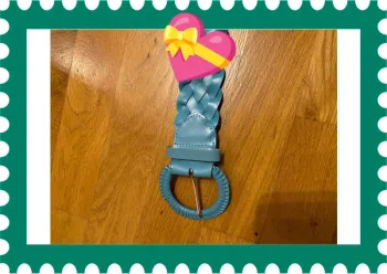 Ceinture tissée en cuir régénéré bleue neuve