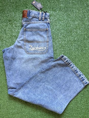 Jean Dickies neuf- loose wave ample - bleu clair délavé T40 W30