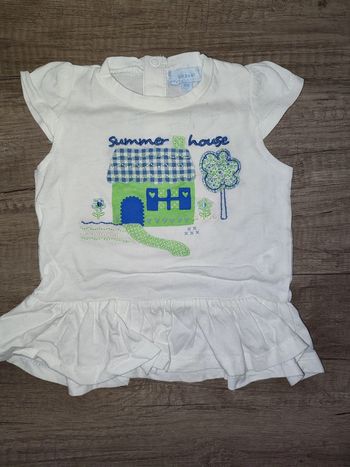 T Shirt / Tunique 6 mois blanc Tex baby