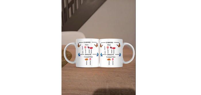 Mug D'Abord Père Ensuite Grand Père, Cadeau Humour Drôle Fun, Décoration Noël Pour Les Meilleures Am - photo numéro 3