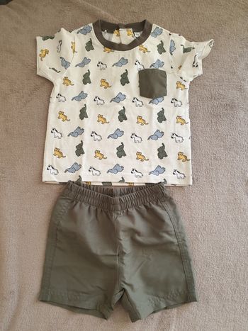 Ensemble t shirt MC short 12 mois