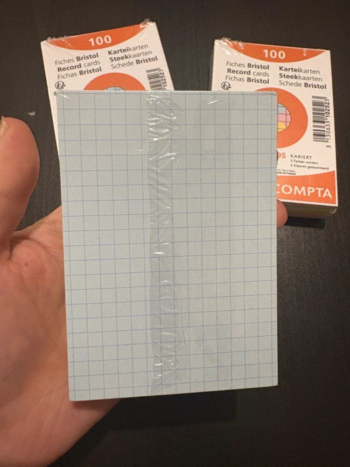 Lot de 3 paquets de 100 mini fiches Bristol - photo numéro 4
