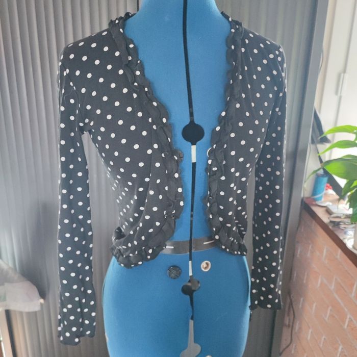 Gilet fille noir point blanc 12 ans fille