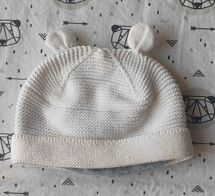 Bonnet avec des petites oreilles taille 0/3 mois - photo numéro 2