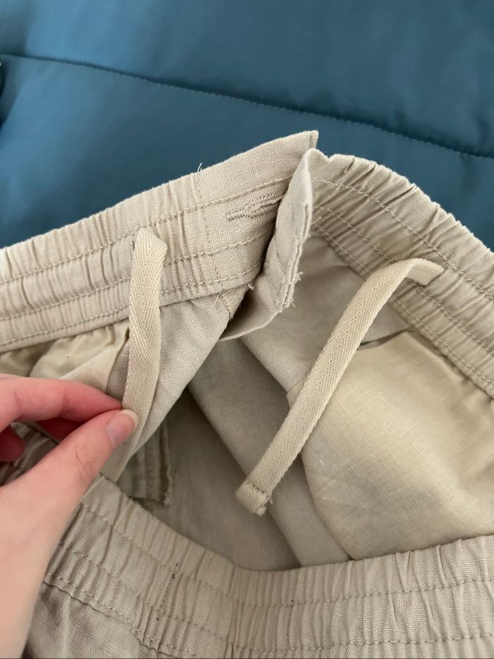 Pantalon/ Chinos beige uni Straight Fit en lin Homme Denim Co Taille M - photo numéro 9