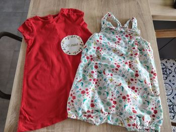Lot de 2 pièces bébé fille 24 mois (combishort+robe) tbe orchestra et Dpam