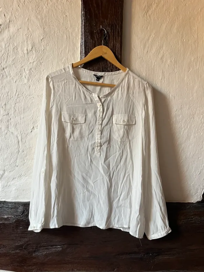 Blouse blanche élégante en soie - Caroll - taille 40