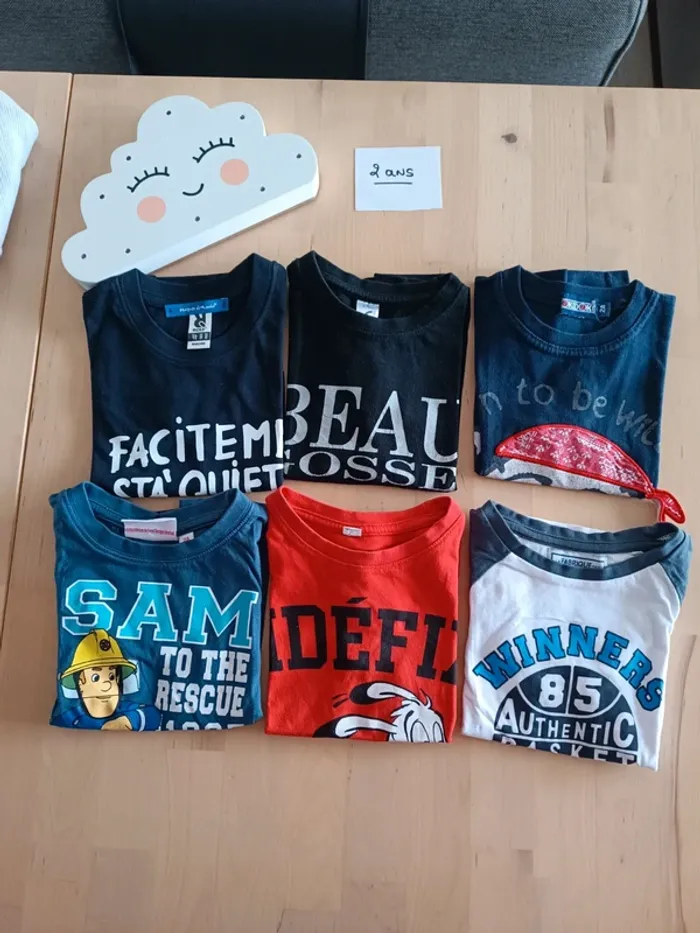 Lot de t-shirt manches courtes 24 mois 2 ans