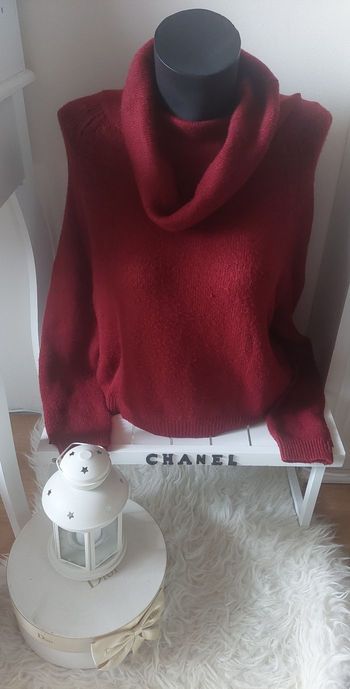 Pull court femme bordeaux doux hiver Jennyfer TBE T.S 🍷