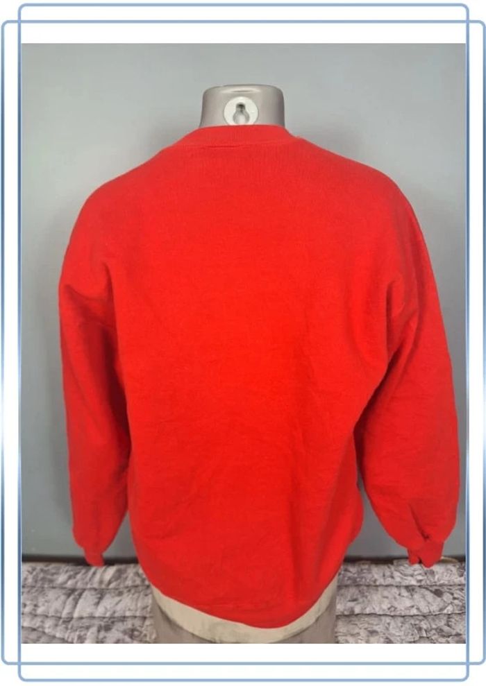 Sweat à col rond / crewneck homme / taille L rouge full brodé 249 - photo numéro 5