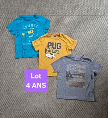 Lot de 3 t-shirts MC "kiabi" - 4 ans