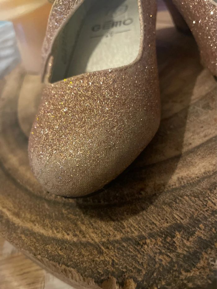 Ballerine à talons rose pailletée - photo numéro 4