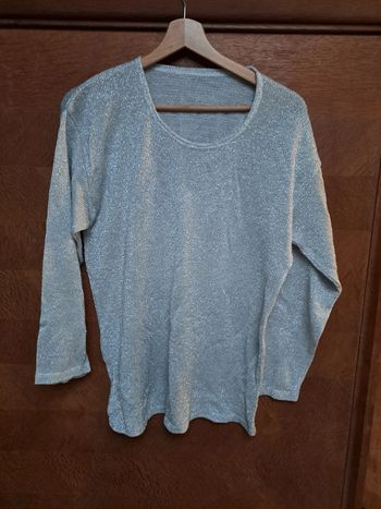 Pull gris paillettes