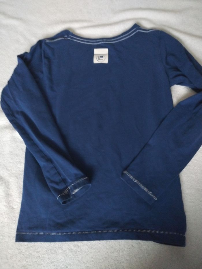 T shirt garçon 7 8 ans manches longues bleu marine new york - photo numéro 4