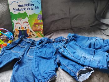 Lots 3 jeans bleu 6m