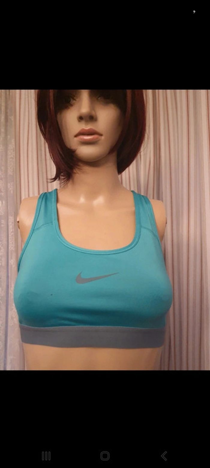 Brassière de sport tourquoise/gris Nike taille S