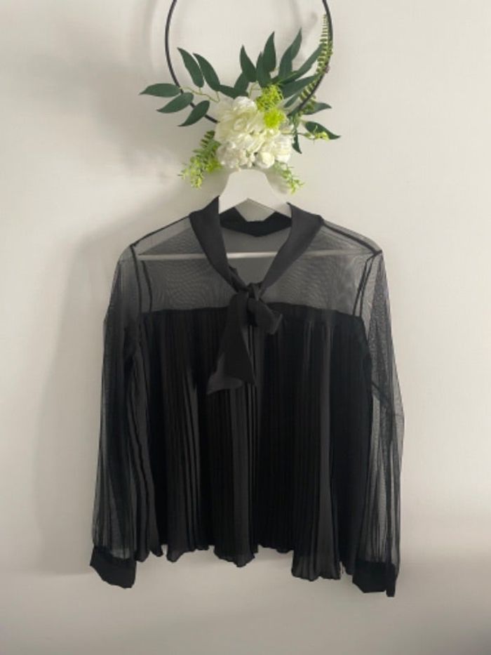 🌸 blouse noir manches transparentes taille unique 🌸