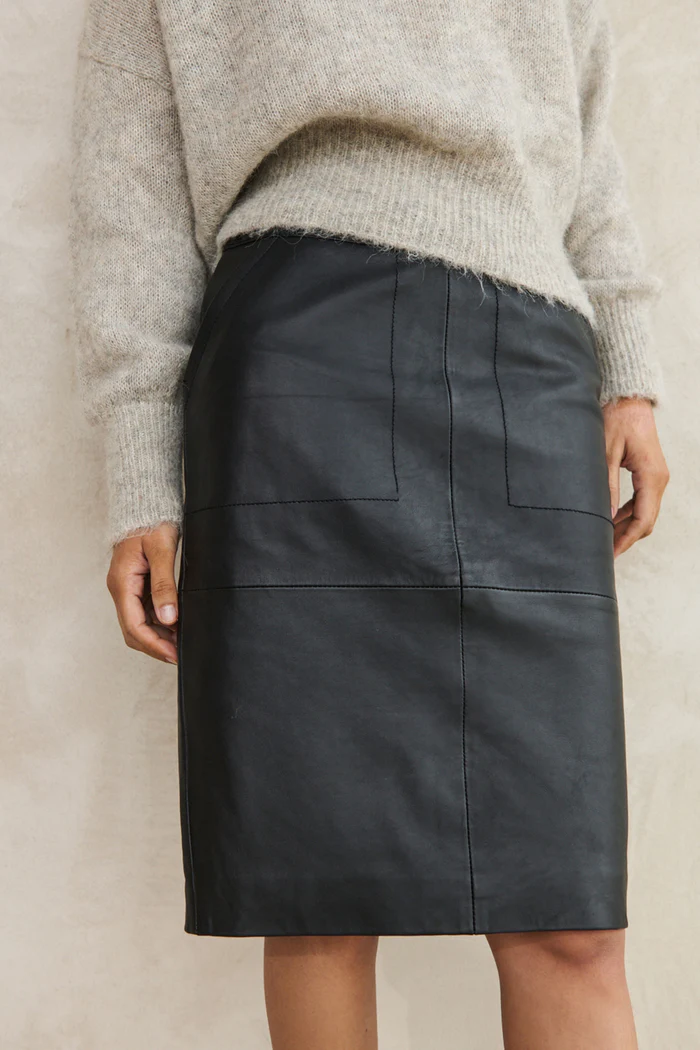 Basic leather skirt | black - photo numéro 6