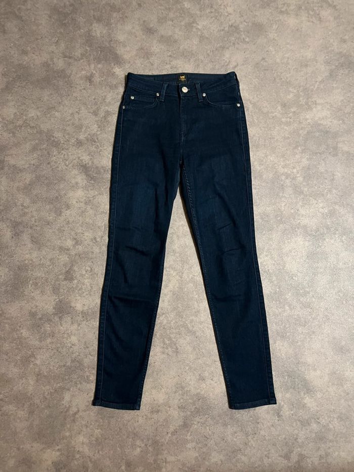 Jean femme Lee taille haute w28 marine - photo numéro 2