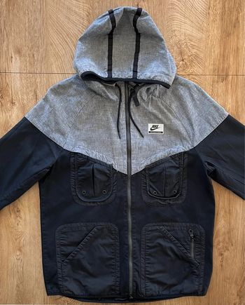 Veste coupe vent/manteau à capuche Nike gris et noir pour homme, taille M