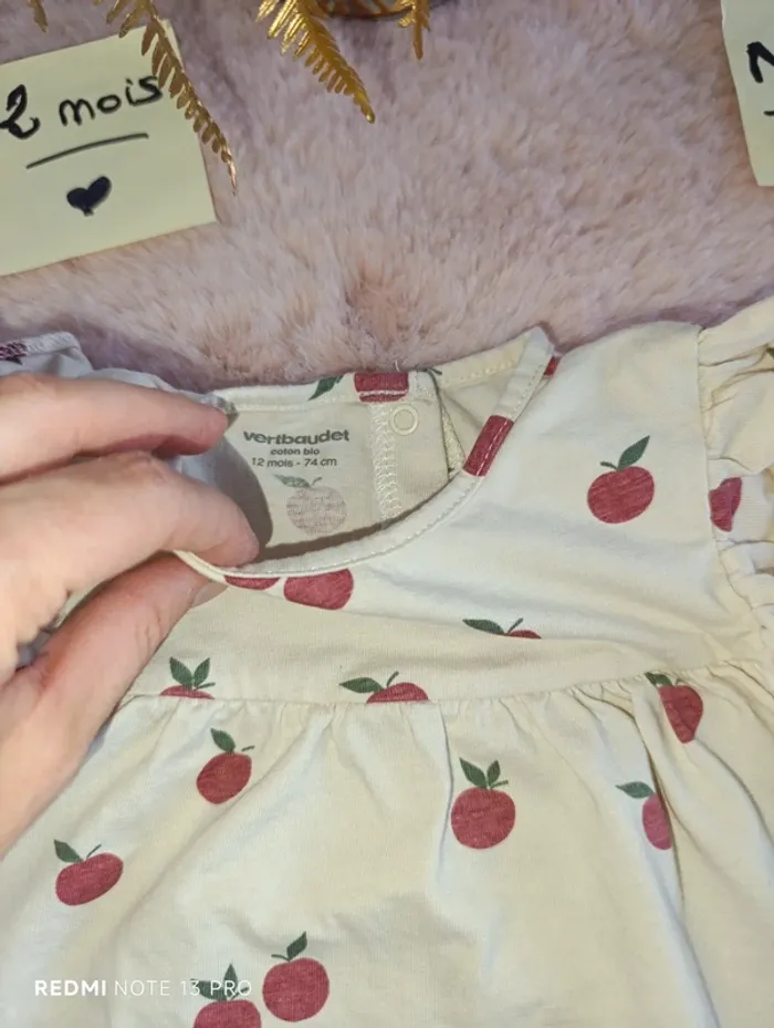 Robe neuve 12m pomme Vertbaudet - photo numéro 2
