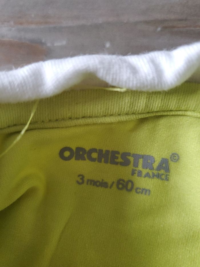 Ensemble salopette courte et t-shirt 3 mois Orchestra - photo numéro 2