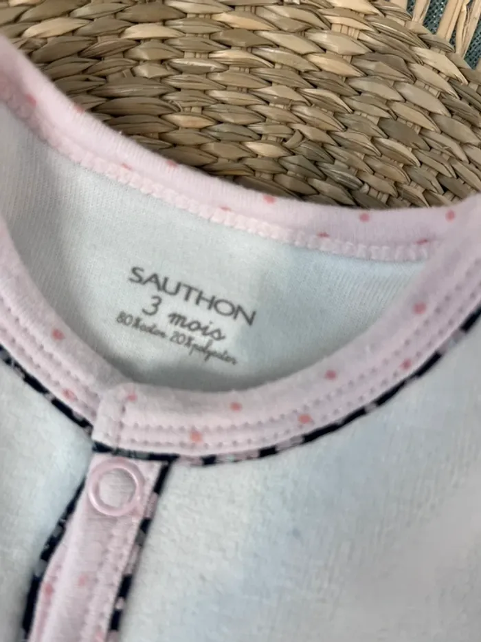 Pyjama velours taille 3 mois - photo numéro 3