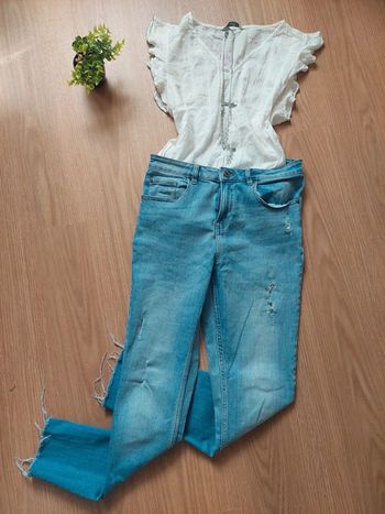 Jean bleu clair destroy délavé modèle Emile Promod T38 TBE 👖