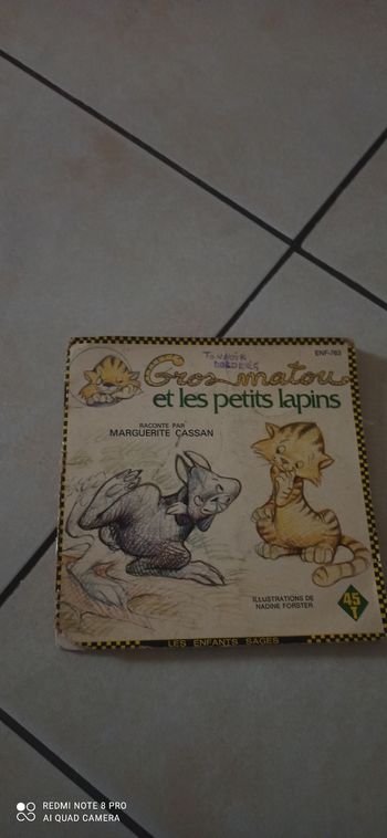 Disque 45 tours gros matou et les petits lapins