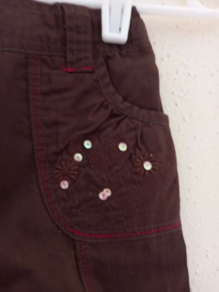 Pantalon fille marron avec motifs Taille : 2 ans - photo numéro 2
