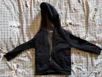 Gilet sweat shirt bleu marine fourré