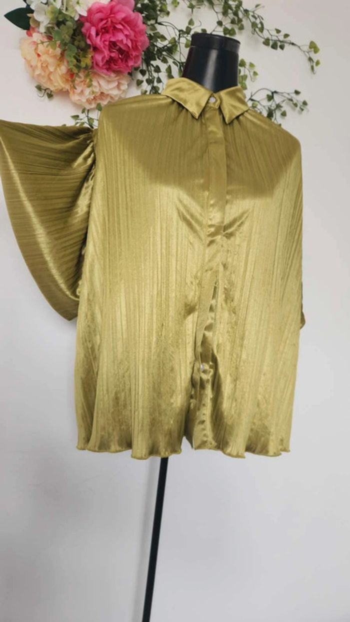 Blouse chemise plissée satinée Taille M 🎀 - photo numéro 4