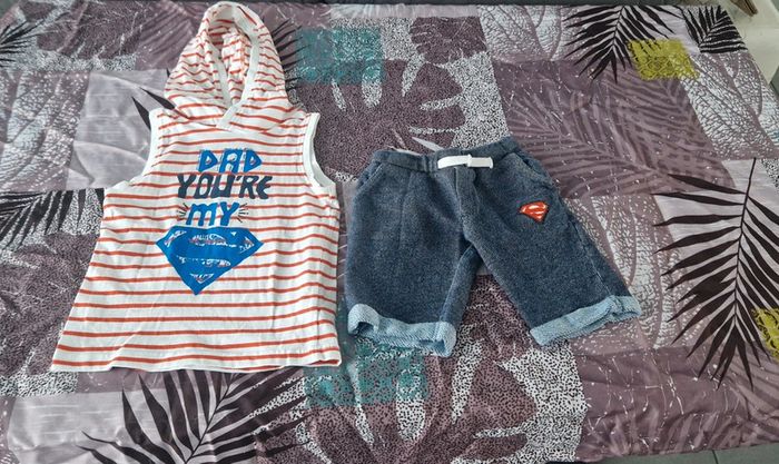 Ensemble short débardeur superman 5 ans