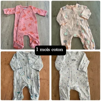Pyjama grenouillère 1 mois coton