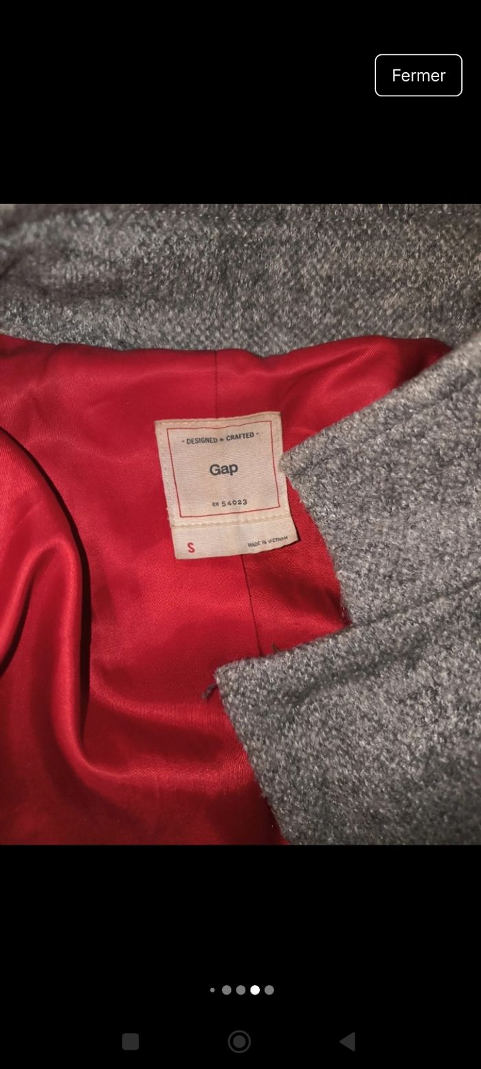 Blouson gris chiné. Marque Gap. Taille S - photo numéro 5