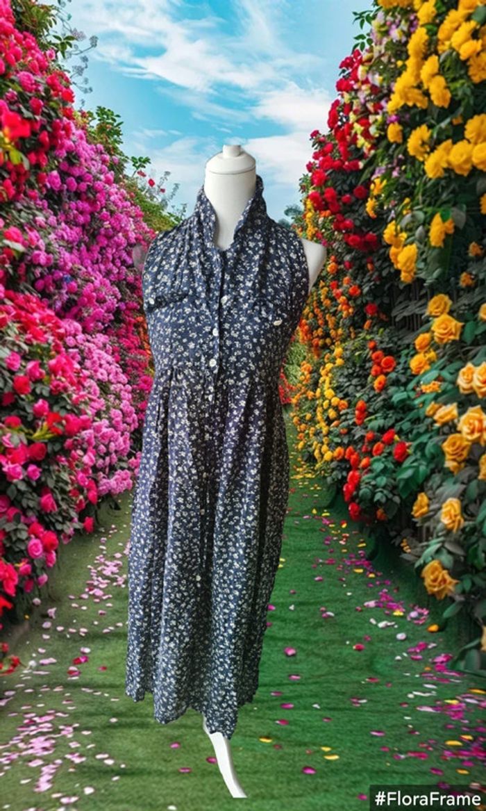 Robe longue chemise avec petites fleurs, Ma vie, taille M - photo numéro 3