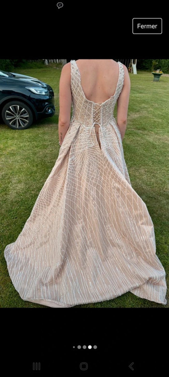 Robe de cérémonie mariage à strass ..fait main T38 - photo numéro 5