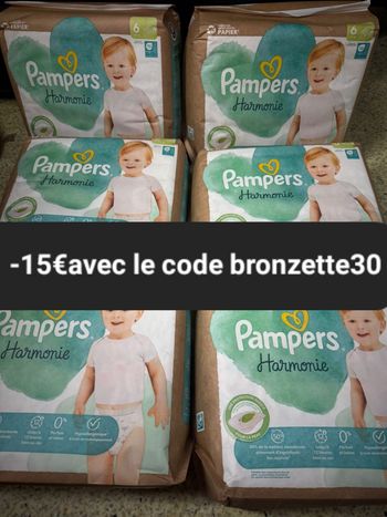 Six pack de couches Pampers taille 6 harnounie