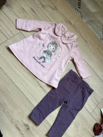 Ensemble PLUS 6 mois Mon petit cœur avec haut et legging porté 1 à 2 fois