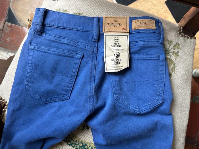 NEUF Pantalon Jean bleu foncé Polo Ralph Lauren The Tompkins Skinny 25 34-36 S Denim - photo numéro 2