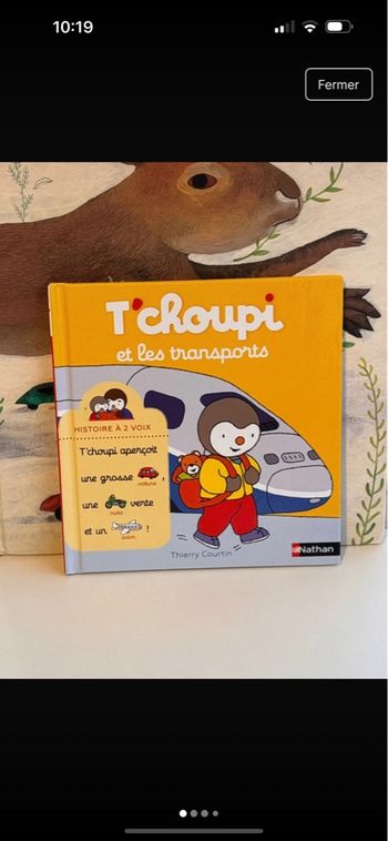 Livre tchoupi et les transports 