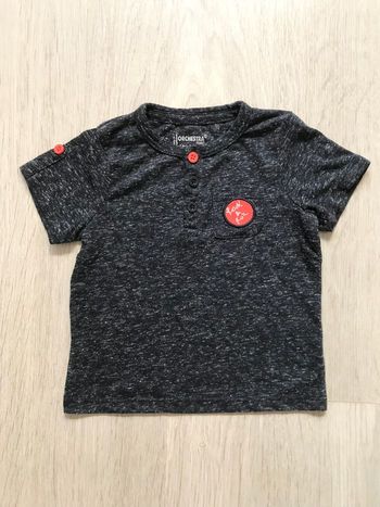 T-shirt bleu chiné 6mois (Orchestra)