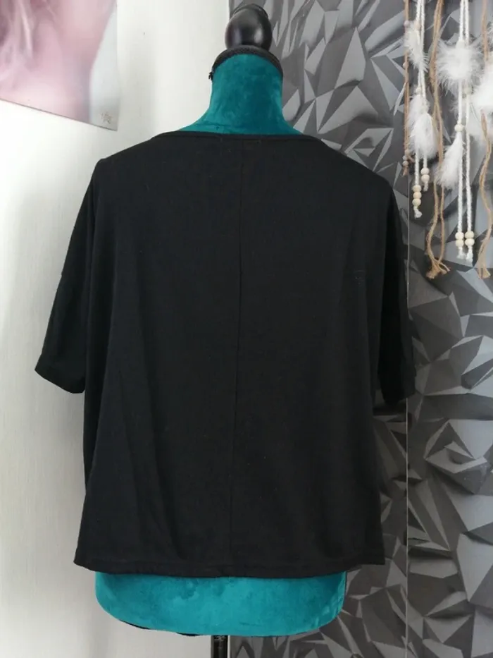Tee-shirt de sport noir à message / gémo / (M) - photo numéro 2